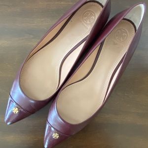 Shoe - Burgundy Color Flats, Pointy Toe